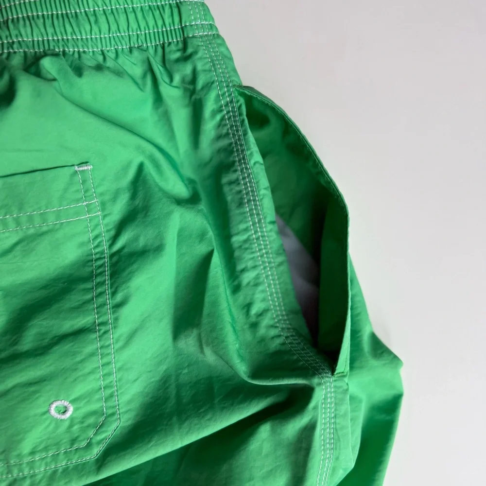 Hugo Boss Men’s Swim Trunks Shorts Green Logo Size XXL Lined Pockets Excellent